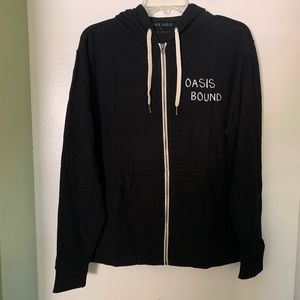 NWOT Oasis Bound Black Zip Down Hoodie